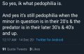 Yes, ik what pedophilia is...