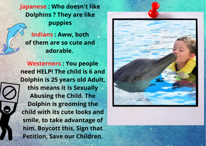 Adult dolphin kissing a boy (western, hysterical, nonwestern, indians, children, animals, insane, americans, grooming, panic)