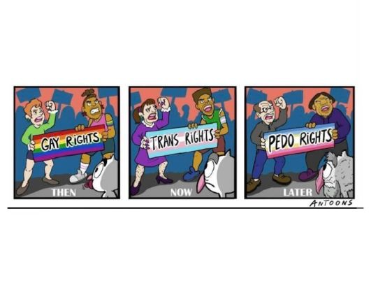Progress from Gay via Trans to Pedo rights
