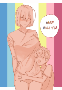 MAP Rights artwork, feat. older female / younger male - (map, valid, identity, youthlove, drawings, art)