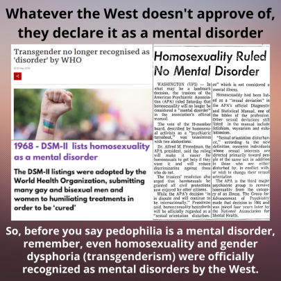 "Mental disorders" according to psychiatry (sexuality, hebephilia, disorder, psychiatry, trans, illness, history, pedophilia, minor attraction, mental, science, psychology, analogy, similar)