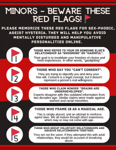 Minors Beware (red flags): (antis, warning, minors, consent, advice, youth, guide)