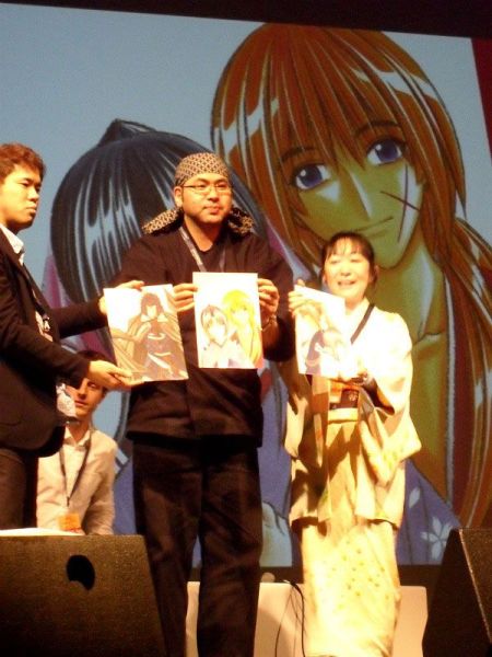 File:Nobuhiro Watsuki with Rurouni Kenshin characters.jpg
