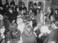 1977 protest outside of PIE's first open meeting