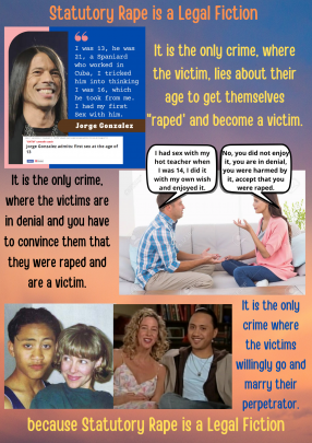 Statutory rape is a legal fiction (law, minor-adult sex, hysteria, madness, arbitrary, victim, victimless, consensual, crime)